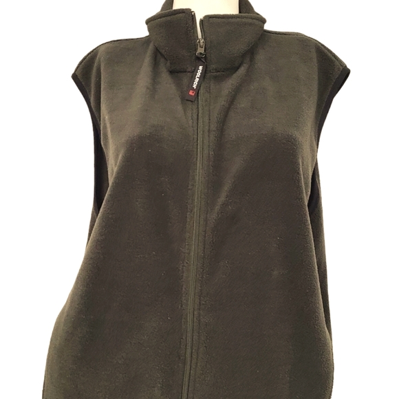 Woolrich Olive Green Fleece Vest size Large - Picture 2 of 9